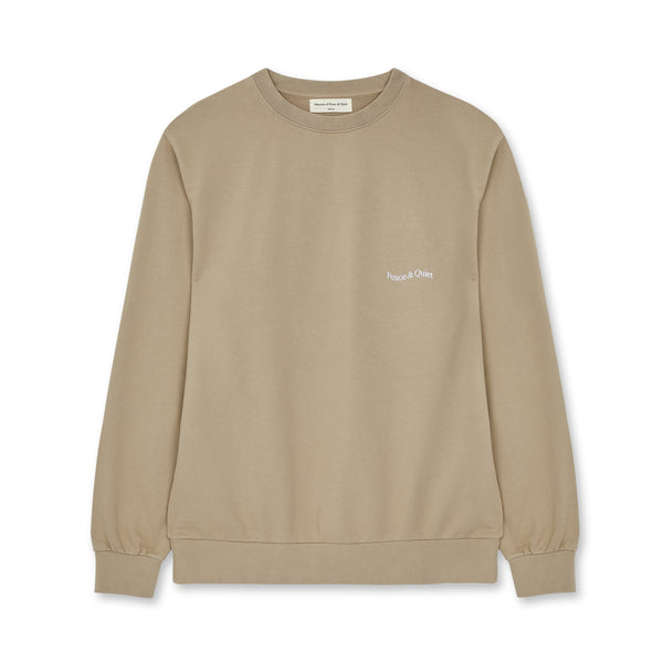 Museum Of Peace And Quiet - Micro Wordmark Crewneck - (Sand)