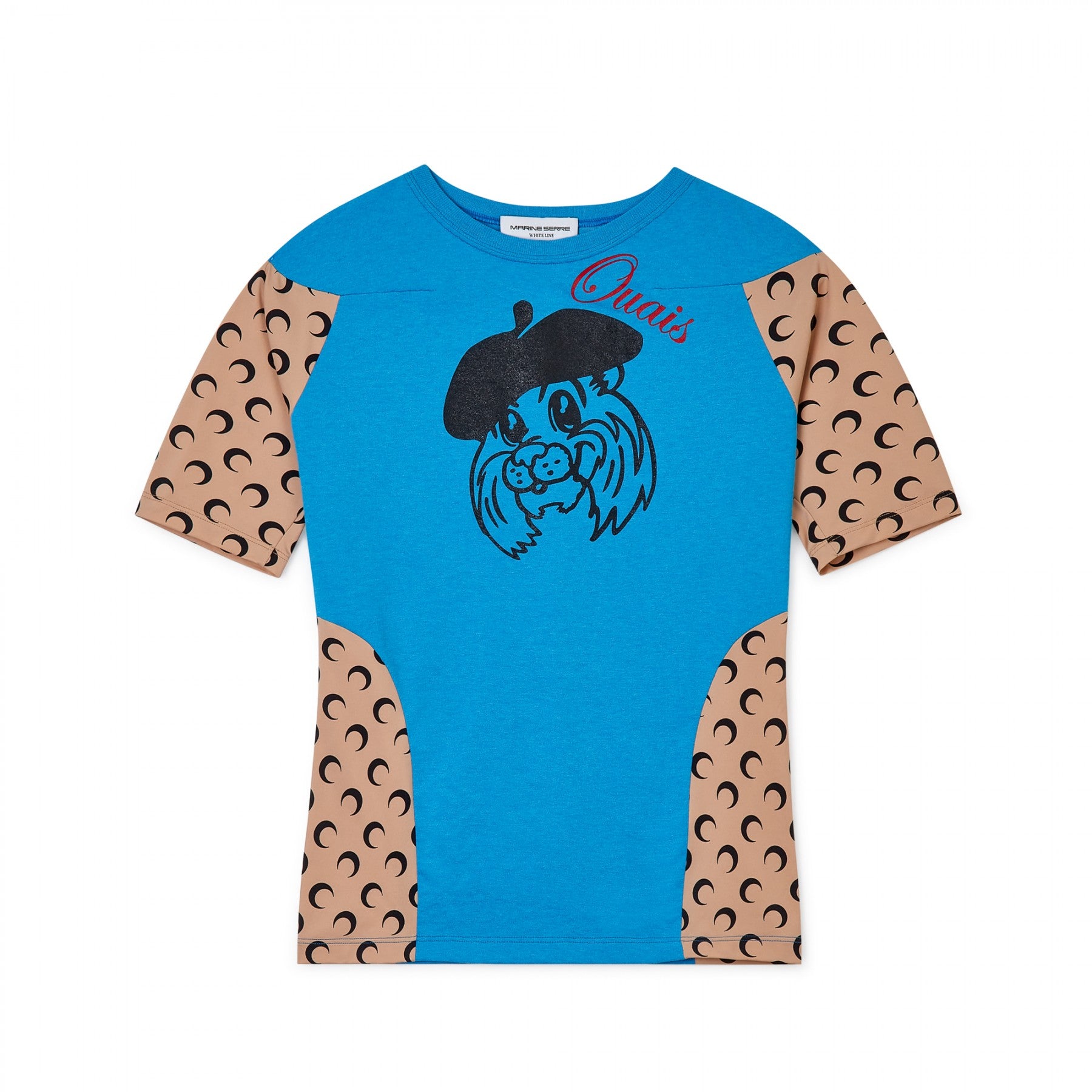 Mono - Women's Marine Serre Moon Intervened Tee - (Blue/Tan) view 1, Click to Zoom in