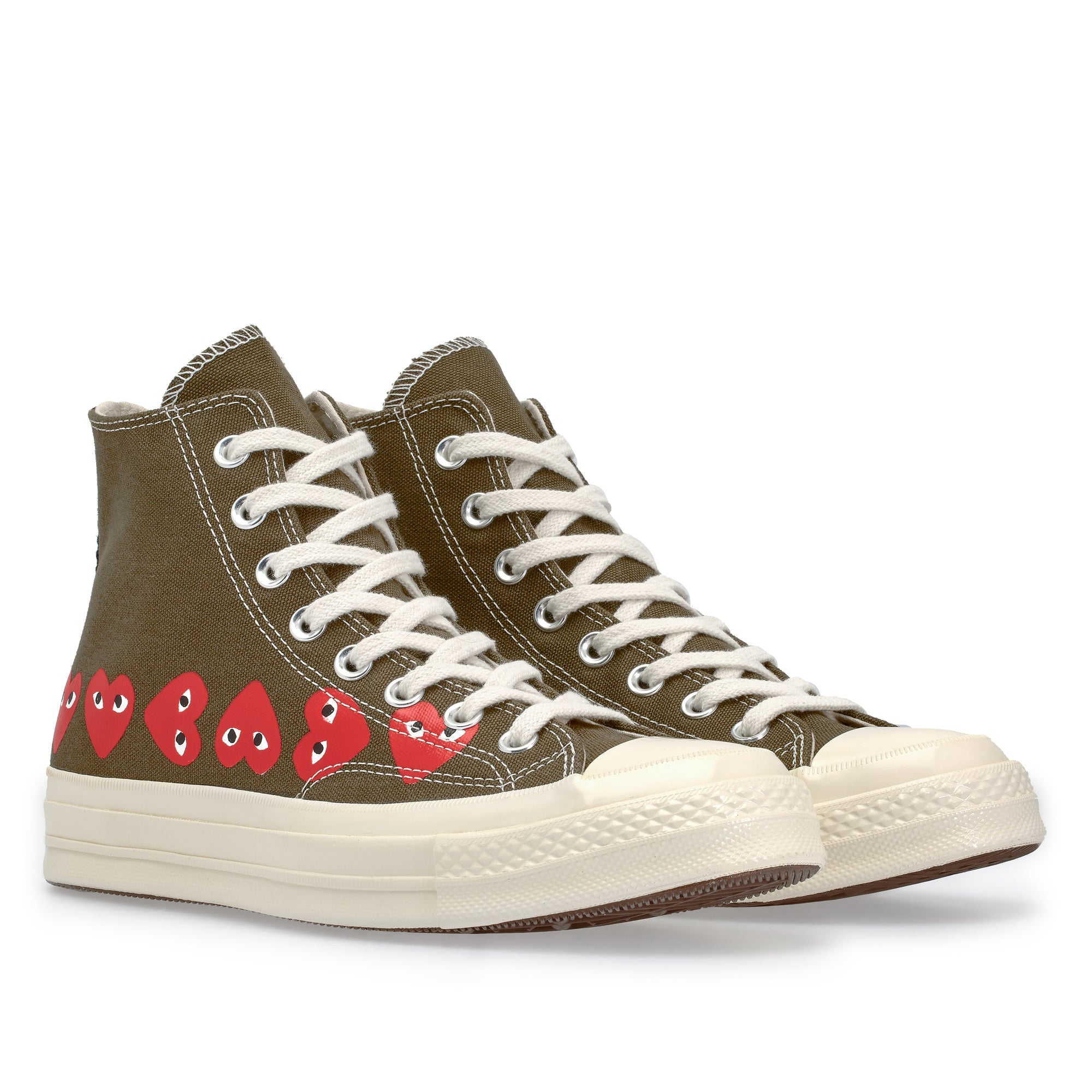 Play Converse - Multi Heart Chuck Taylor All Star '70 High Top - (Khaki) view 2, Click to Zoom in