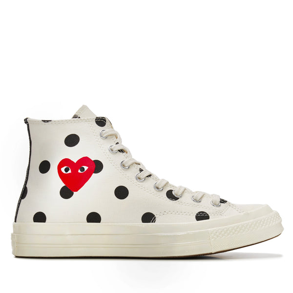 Play Converse - Polka Dot Red Heart Chuck Taylor All Star ’70 High Sneakers - (White)