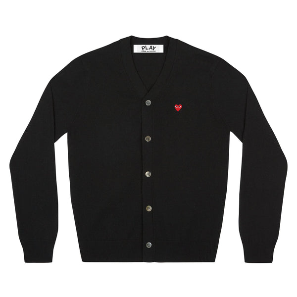 Play - Men's Tiny Red Heart Cardigan - (Black)