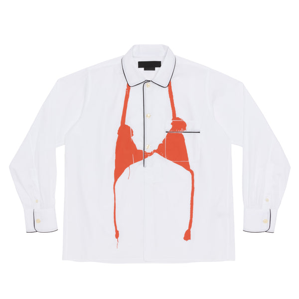 Random Identities - Men's Knitted Bra Pyjama Shirt - (White/Orange)