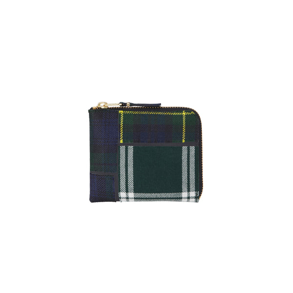 CDG Wallet - Tartan Patchwork Zip Around Wallet - (Green SA3100)