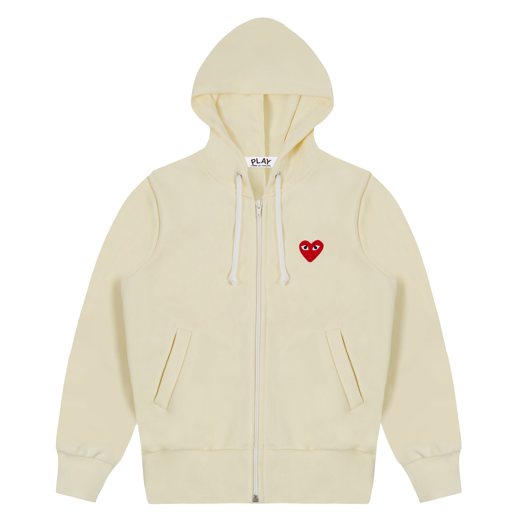 Play Comme Des Garçons Hooded Zip-Up (Ivory) | Dover Street Market