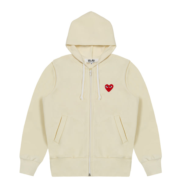 Play Comme des Garçons - Hooded Zip-Up - (Ivory)