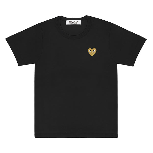 Play Comme des Garçons -  Gold Heart T-Shirt - (Black)