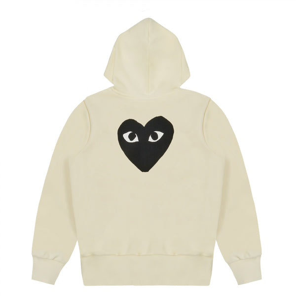 Play Comme des Garçons - Hooded Sweatshirt with Big Hearts - (Ivory)