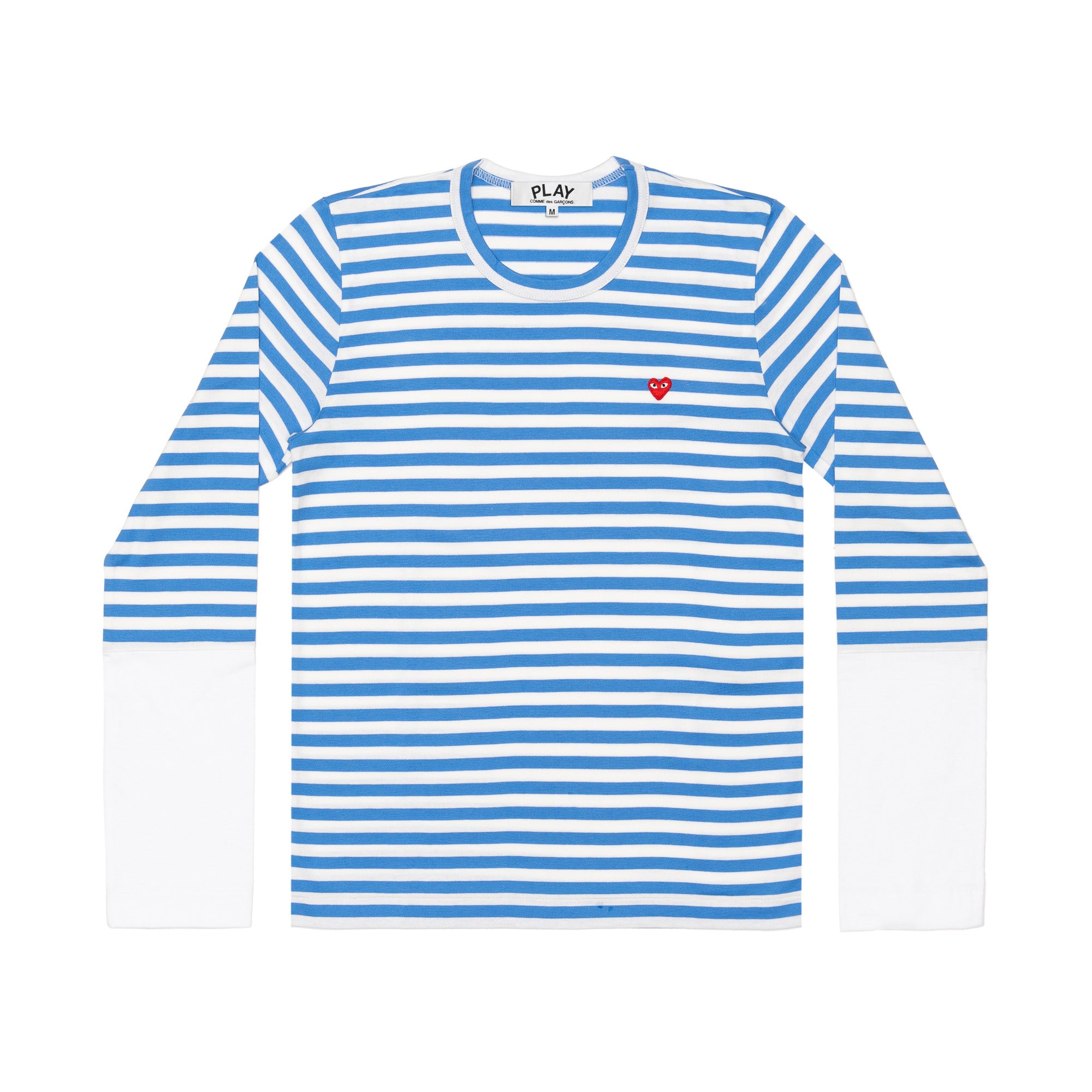 Play Comme des Garçons - Stripe White T-Shirt - (Blue) view 1