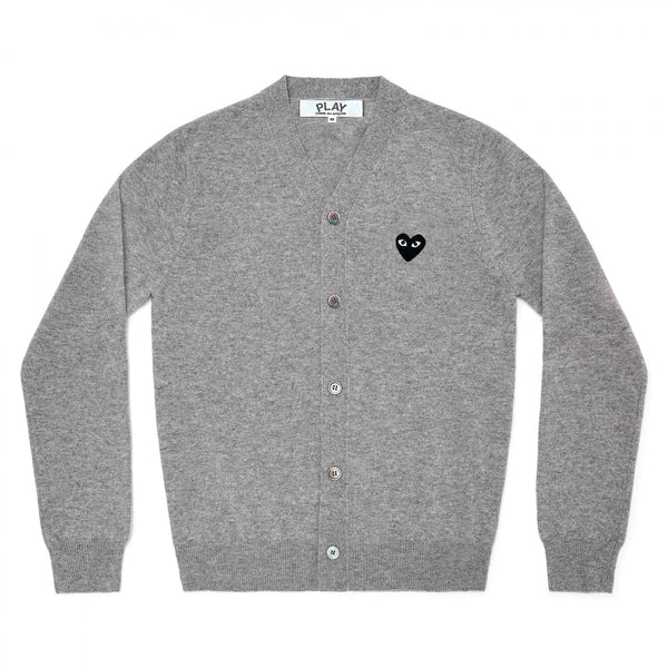 Play - Men's Black Heart Cardigan - (Grey)