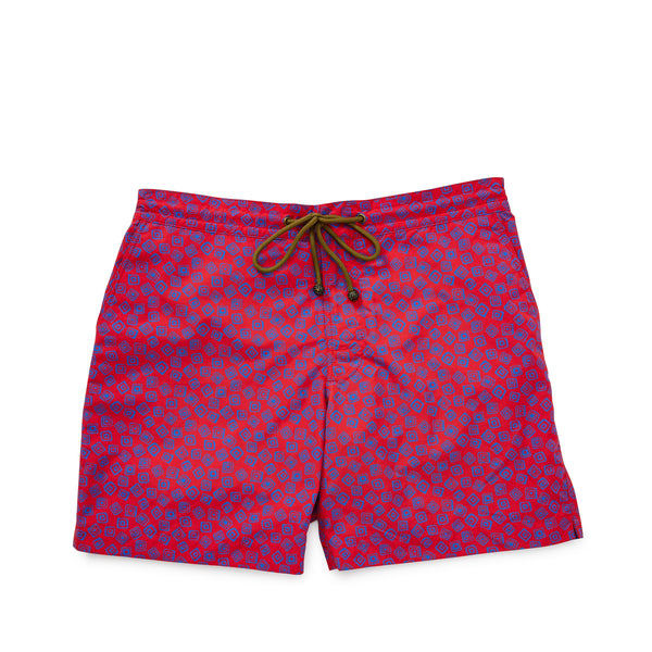 Thorsun - Charvet Floating Squares Shorts - (Red)