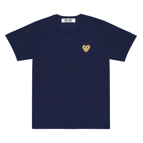 Play Comme des Garçons -  Gold Heart T-Shirt - (Navy)