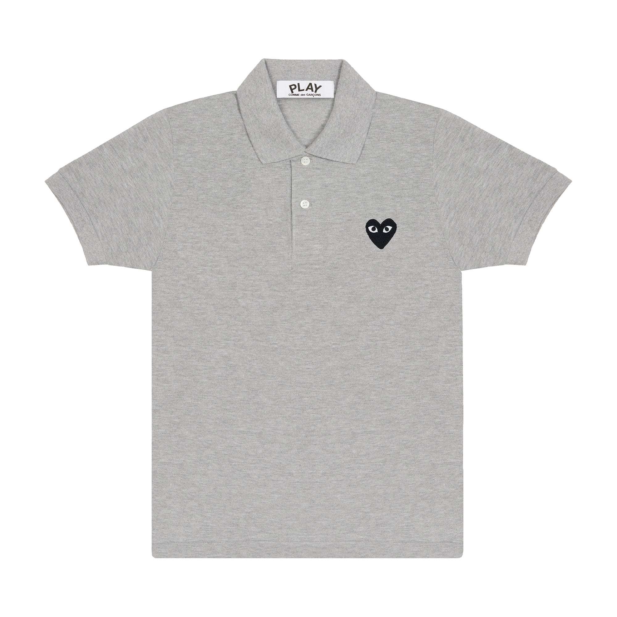 Black Play Comme Des Garçons Polo Shirt (Grey) | Dover Street Market ...