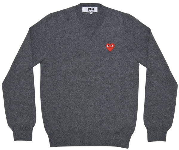 Play - Red Heart V-Neck Sweater - (Grey)