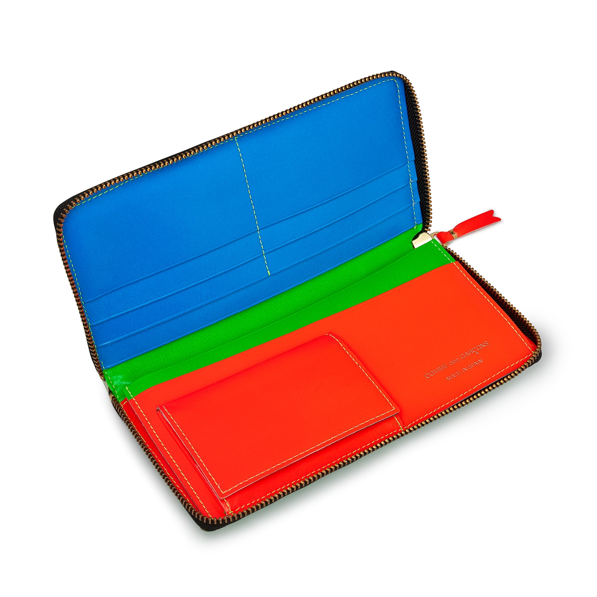 CDG Wallet - Super Fluo - (Green SA0110SF) view 2, Click to Zoom in