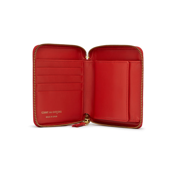 CDG Wallet - Polka Dot Printed Full Zip Around Wallet - (Red SA2100PD)