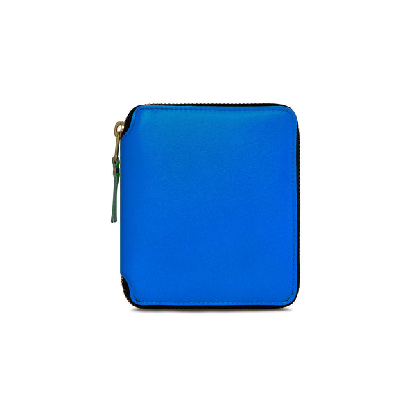 CDG Wallet - Super Fluo Full Zip Around Wallet - (Blue SA2100SF)