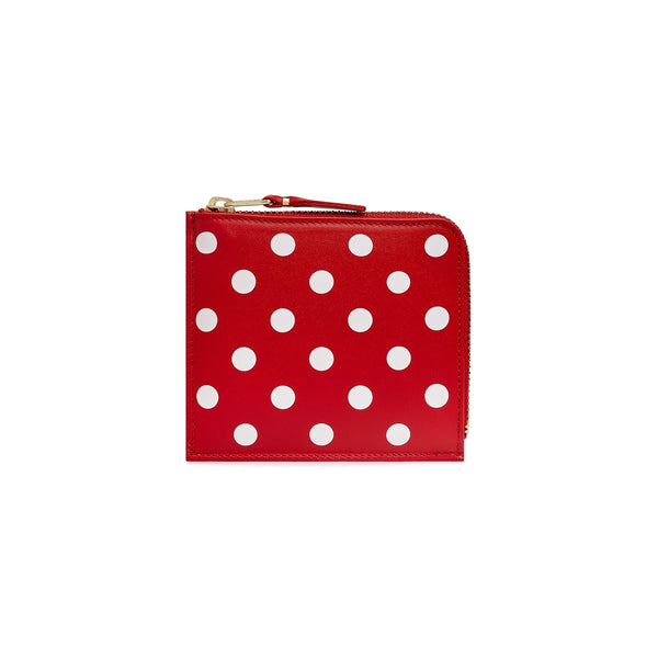 CDG Wallet - Polka Dot Printed Zip Around Wallet - (Red SA3100PD)