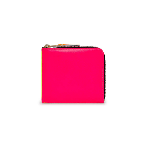 CDG Wallet - Super Fluo Zip Around Wallet - (Pink/Yellow SA3100SF)