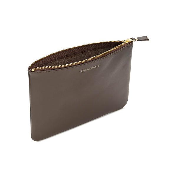CDG Wallet - Classic Leather Zip Pouch - (Brown SA5100)