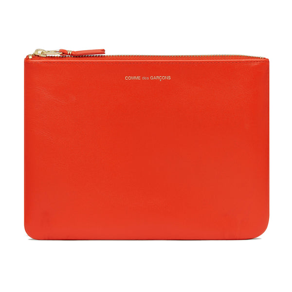 CDG Wallet - Classic Leather Zip Pouch - (Orange SA5100C)
