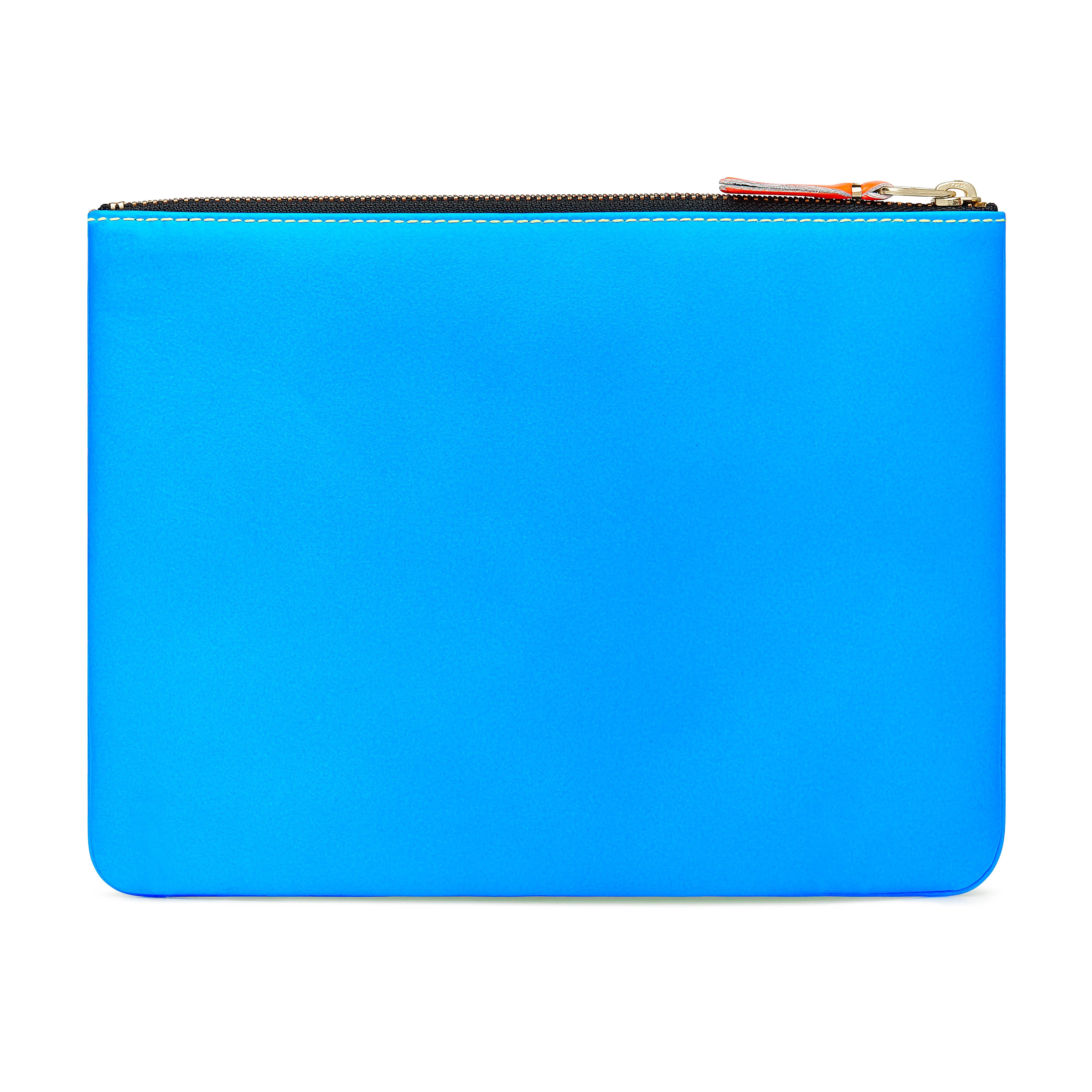 CDG Wallet: Super Fluo Large Zip Pouch (Blue/Green SA5100SF
