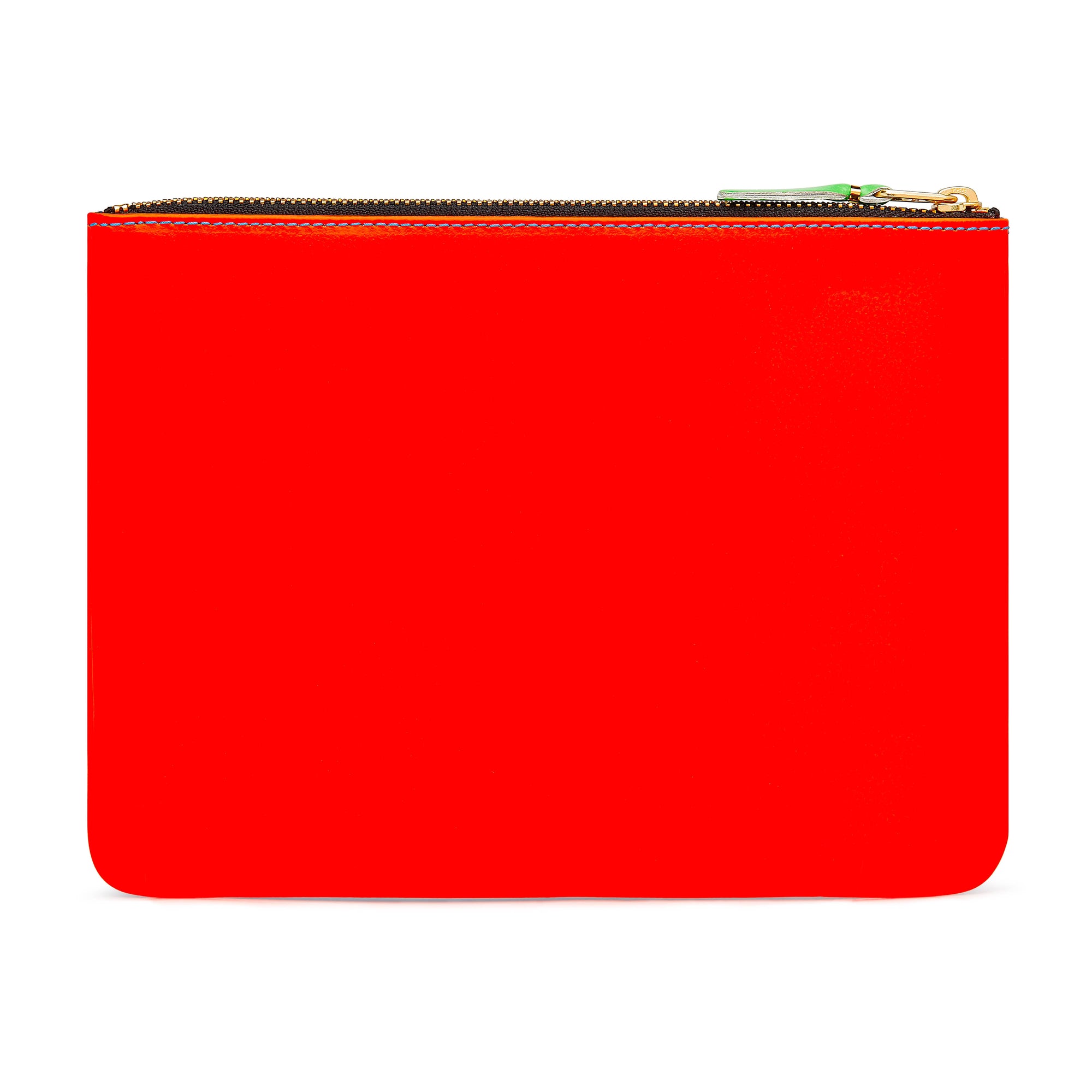 CDG Wallet - Super Fluo Large Zip Pouch - (Orange/Blue SA5100SF) view 3, Click to Zoom in