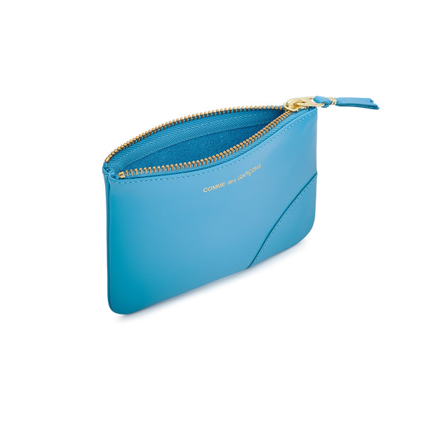 CDG Wallet - Classic Leather Zip Pouch - (Blue SA8100C)