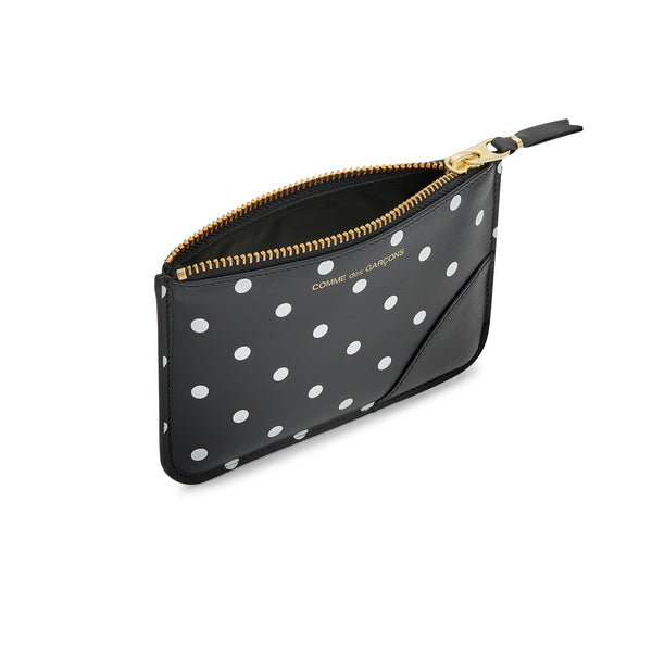 CDG Wallet - Wallet Polka Dot Printed Zip Pouch - (Black SA8100PD)
