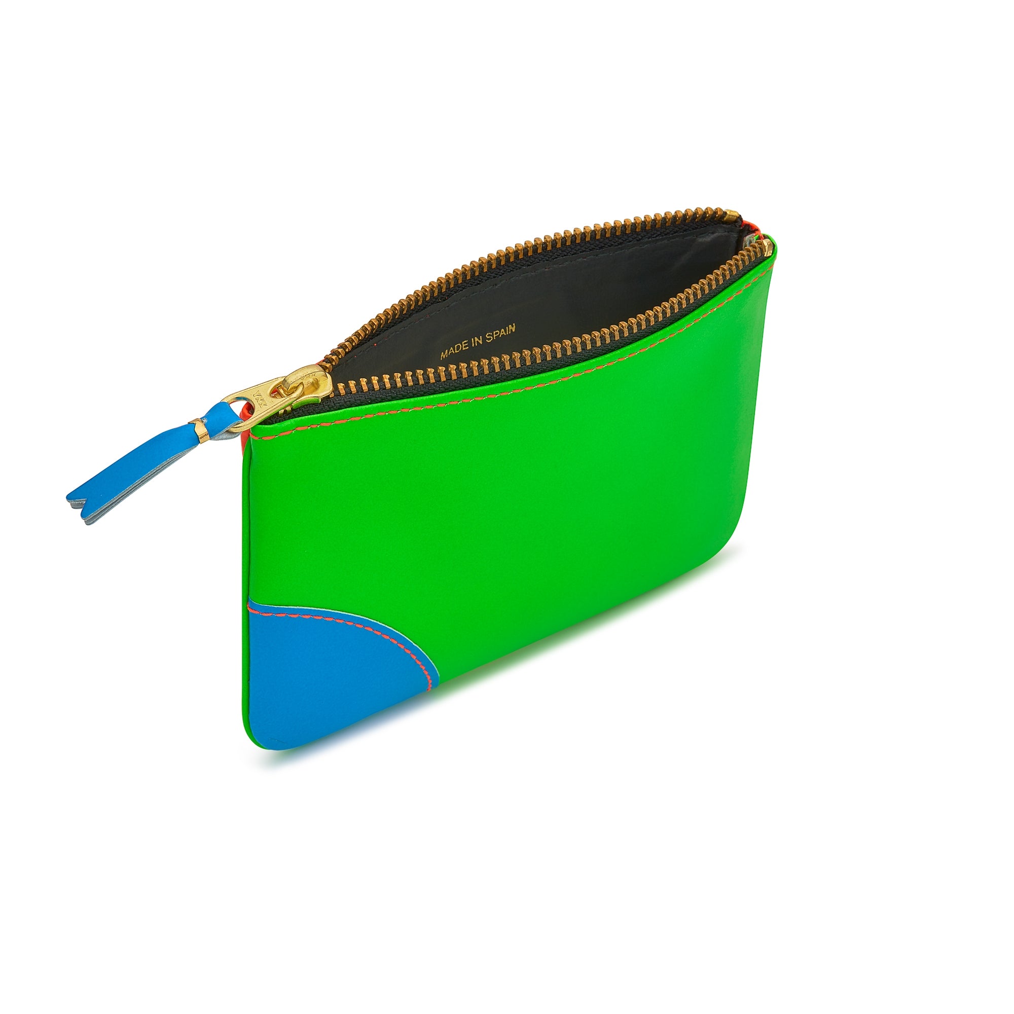 CDG Wallet - Super Fluo Zip Pouch - (Green/Orange SA8100SF) view 4, Click to Zoom in