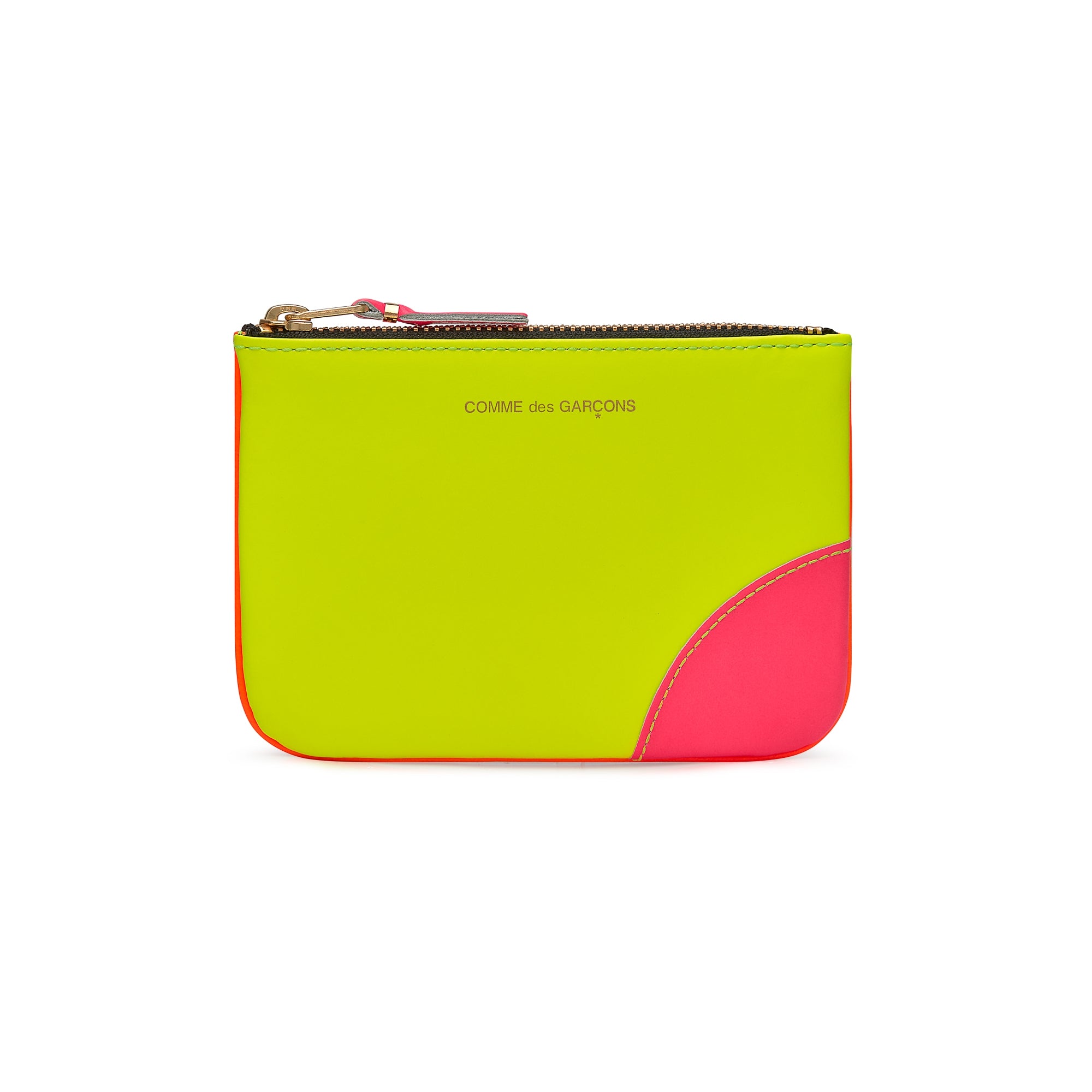 CDG Wallet - Super Fluo Zip Pouch - (Yellow/Orange SA8100SF) view 1, Click to Zoom in