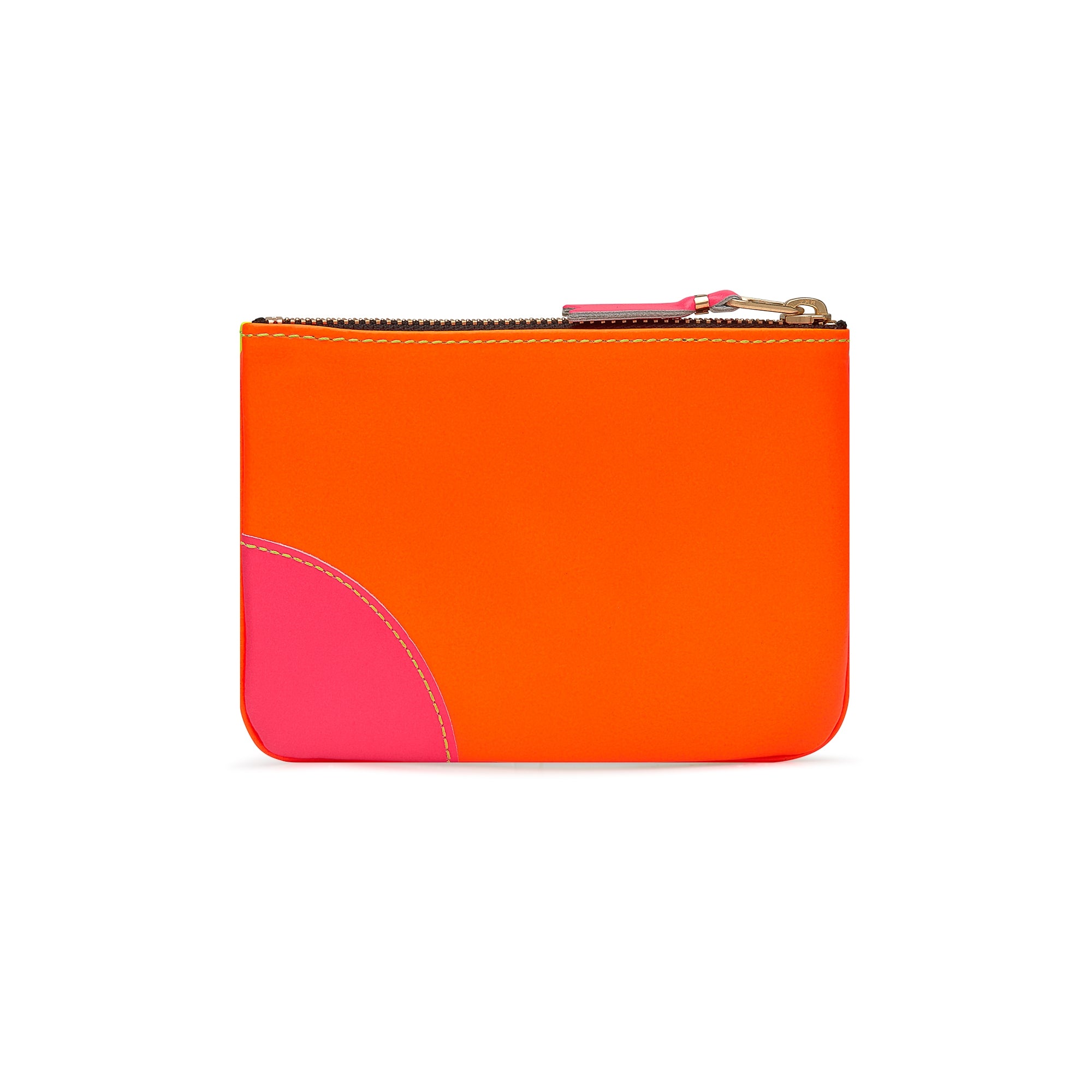 CDG Wallet - Super Fluo Zip Pouch - (Yellow/Orange SA8100SF) view 2, Click to Zoom in