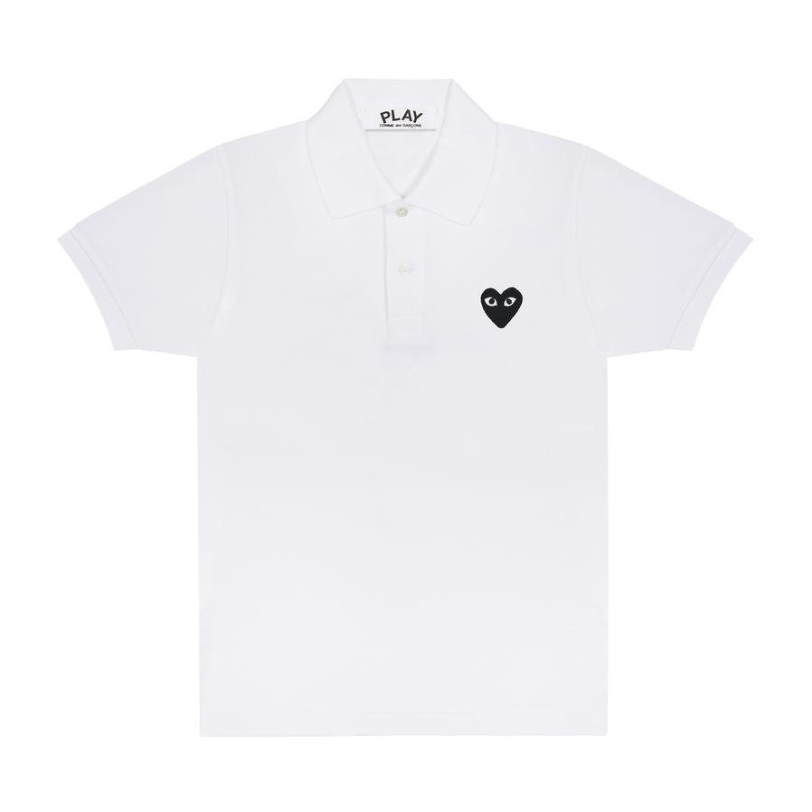 Play - Black Heart Polo Shirt - (White) view 1, Click to Zoom in